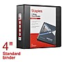 Staples 4" 3-Ring View Binder, D-Ring, Black (55403/26357)~#|#~68D05AB7-F22B-4641-898567CB539DFE29_sc7