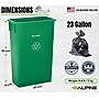 Alpine Industries Polypropylene Recycling Bin with Lid and Dolly, 23 Gallon, Green (ALP477-GRN1-PKD)~#|#~6961E20D-149F-409B-866099174D85C0A8_sc7