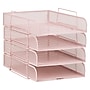 Mind Reader Metal Front Loading Stackable Letter Tray, Letter/Legal Size, Pink (BSTACK4-PNK)~#|#~69E475C5-EA36-4D99-9EB11346D657F4B1_sc7