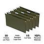 Staples 95% Recycled Hanging File Folder, 1/5-Cut Tab, Legal Size, Standard Green, 50/Box (ST490853/490853)~#|#~6A26A89C-56CE-47E5-9F5A8E128BEE97A4_sc7