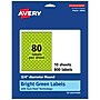 Avery Laser/Inkjet Multipurpose Circle Labels, 0.75" Dia., Bright Green, 800/Pack (94504)~#|#~6A2EC409-0D9F-42C4-81B774B2D63B96D8_sc7