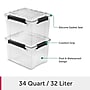 Sterilite 34 Quart Gasket Box with Lid, Plastic, Clear/Black, 4/Carton (39339004)~#|#~6A5B203A-2D01-4738-8E332728EAA83EE3_sc7