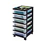 Iris 6-Drawer Durable Storage Cart, Plastic, Black/Clear (116862)~#|#~6B29D0FC-EFF1-4212-BBDD2F33DA0F4E34_sc7