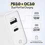 Delton Overtime USB-A/USB-C Wall Charger, 20W, White (DH2USB2A)~#|#~6C97AC64-7DF7-4C47-A2EAED5A9B6F9C8B_sc7