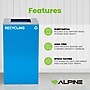 Alpine Industries Steel Recycling Bin with Square Open Lid, 29 Gallon, Blue (ALP4450-KIT-BLU-S-RE)~#|#~6CDE04E4-39A4-47DF-B4F0AA48DE0AE84A_sc7