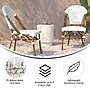 Flash Furniture Lourdes Contemporary Aluminum and PE Rattan Bistro Stack Chairs, White/Gray/Natural, Set of 2 (2SDA6421FWHGYNT)~#|#~6D32E884-D19F-4E0A-B977BCAB49D42026_sc7