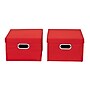 Household Essentials Medium Stackable Folding Fabric Storage Bin, 8" x 13"x 15", 27 Qt., Red, 2/Pack (706-1)~#|#~6D96491E-B266-4820-AB8A4F9F816BB46B_sc7