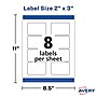 Avery Print-to-the-Edge Laser/Inkjet Rectangle Labels, 2" x 3", Glossy Clear, 80 Labels/Pack (22822)~#|#~6DADD77E-70C0-4F0E-84CCB72BEB501AEC_sc7