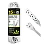 GoGreen Power 15' Extension Cord, 3-Outlet, 16 AWG, White (GG-19615)~#|#~6DC792DB-AEF6-48FD-9B35A062F3C1C533_sc7