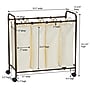 Household Essentials 4-Section Rolling Laundry Sorter, Polyester/Steel, Bronze (HH7173)~#|#~6E3B7A9E-AC01-4A4B-AF2265EDFFCB7016_sc7