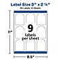 Avery Print-to-the-Edge Laser Arched Labels, 3" x 2 1/4", Textured White, 90 Labels/Pack (22809)~#|#~6E5651B8-550D-47B6-84C1BA90712C5699_sc7