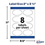 Avery Print-to-the-Edge Laser/Inkjet Oval Labels, 2" x 3-1/3", Textured White, 80 Labels/Pack (22829)~#|#~6ECBA507-4A5C-45F6-8FD5371D13144526_sc7