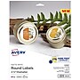 Avery Print-to-the-Edge Laser/Inkjet Round Labels, 2 1/2" Dia, White, 225 Labels/Pack (22562)~#|#~6ECF2369-DBC3-4932-A1E3BCBA390EE053_sc7