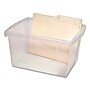 Storex Small Stackable Plastic Storage Bin, 7.87" x 11.25" x 13.53", 16 Qt., Translucent, 6/Pack (61430U06C)~#|#~6EDD7DC4-DC03-4CC0-B201911D201B5F89_sc7