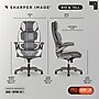 Sharper Image S-950 Heated Ergonomic Faux Leather Swivel Executive Massage Chair, Gray/White (52755M-GRYWHT)~#|#~6EF1FDF1-6332-4828-81B3F03AADF00512_sc7