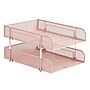 Mind Reader Metal Mesh Front Loading Stackable Letter Tray, Letter/Legal Size, Pink (CSTACK2-PNK)~#|#~7063047F-C1CF-4ACA-BCDE6DB1E0AD516D_sc7