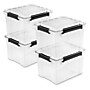 Sterilite 34 Quart Gasket Box with Lid, Plastic, Clear/Black, 4/Carton (39339004)~#|#~70EE8CAB-6BE0-4A26-829E6945C0399498_sc7