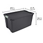 Sterilite 45 Gallon Wheeled Latching Storage Tote, Plastic, Flat Gray, 4/Carton (22223V04)~#|#~70EEFBCF-C911-496F-B7DABCDCA3BEED0F_sc7