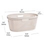 Mind Reader 10.57-Gallon Laundry Basket with Handles, Plastic, Ivory, 2/Set (2HHAMP40-IVO)~#|#~714C247F-014D-4F4C-BA04E3323CBC6A3A_sc7