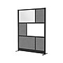 Luxor Workflow Series 6-Panel Freestanding Modular Room Divider System Starter Wall with Whiteboard, 70"H x 53"W, Black/Gray~#|#~7155E15C-61F2-406F-8E8E5E7A979A0829_sc7