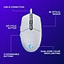 Logitech G203 Lightsync Gaming Optical USB Gaming Mouse, White (910-005791)~#|#~715EEDF2-0147-4DC2-A59DD072A37A8567_sc7