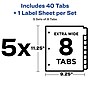 Avery Index Maker Extra-Wide Paper Dividers with Print & Apply Label Sheets, 8 Tabs, White, 5 Sets/Pack (AVE11441)~#|#~71DB5B02-3D45-4224-9E2C3D778A76DDA1_sc7