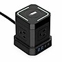 Uncaged Ergonomics Wireless Cube Power Strip with 15W Wireless Charger, 4 AC Outlets, 4 USB Ports, 10' Cord, Black (WC-10-B)~#|#~7237B089-A386-4F4E-A665AA8B4A2FC3CF_sc7