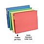 Staples Hanging File Folders, 3.5" Expansion, Stright Cut, Letter Size, Assorted Colors, 4/Pack (ST419192/419192)~#|#~7252344F-E216-4D4B-B3F83C3BEC374BE1_sc7