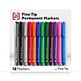 TRU RED™ Permanent Marker, Fine Tip, Assorted, 12/Pack (TR54530)~#|#~72EEB364-ACBC-4293-BF2FD31423A372A5_sc7