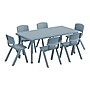 Flash Furniture Emmy Rectangular Activity Table Set, 48" x 24", Height Adjustable, Dusty Blue (YCX13RECTTBDTBE)~#|#~73126E3E-D1BE-4224-B62C4718C8F3B8D7_sc7