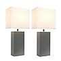 Elegant Designs Leather 21" LED Table Lamp, Gray, 2/Pack (LC2000-GRY-2PK)~#|#~73467B4C-7D43-4EFB-AB5D6B2464D0818D_sc7