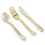 Round Elama Plastic Dinnerware Set, White/Gold, 150 Piece~#|#~739DCCF2-3AC6-49E1-9DD3059B139ABDB8_sc7