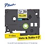Brother P-touch Laminated Label Tape, 1/2" x 26.2', Black on Yellow, 2/Pack (TZe6312PK)~#|#~73A603B8-9492-401A-9A3B5637232F3121_sc7