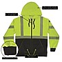 GloWear 8318BK High Visibility Long Sleeve Black Bottom Hooded Zip-Up Sweatshirt, ANSI Type R Class 3, Lime, 2XL (23066)~#|#~73AB02E8-D235-464F-9BC40C7A35ED5605_sc7