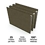 Staples® 100% Recycled Hanging File Folders, Stright Cut, Letter Size, Standard Green, 25/Box (ST521229/521229)~#|#~73ED4A82-57A2-450E-A4397EABB56490A2_sc7