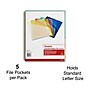 Staples Plastic File Jacket, Letter Size, Assorted, 5/Pack (89505)~#|#~7430E6FF-CE44-4768-AED84882F2C49A8A_sc7