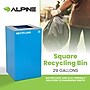 Alpine Industries Steel Recycling Bin with Square Open Lid, 29 Gallon, Blue (ALP4450-KIT-BLU-S-RE)~#|#~743856D1-A7BB-4A7C-95CA6F5C25962C4F_sc7
