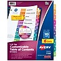 Avery Ready Index Table of Contents Paper Dividers, 1-10 Tabs, Multicolor, 6 Sets/Pack (11188)~#|#~74FDD69F-389B-4689-B5FDDB899D228695_sc7