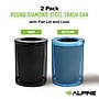 Alpine Industries 4460 Steel Mesh Outdoor Trash & Recycling Bin Combo with Flat Lid and Liner, 36 Gallon, Black/Blue~#|#~753CBF6E-5C13-4BBC-8D113065B0249D9E_sc7