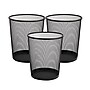 Mind Reader Metal Mesh Trash Can Without Lid, 4.5 Gallon, Black, 3/Pack (3CGARB-BLK)~#|#~7559D21D-2405-482D-8D51E94C4D1FADB5_sc7