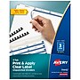 Avery Index Maker Unpunched Paper Dividers with Print & Apply Label Sheets, 3 Tabs, White (11442)~#|#~756F9AA0-0D09-418C-8E8B8C2066D365A9_sc7