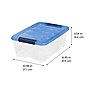 Iris Stack & Pull 12 Qt. Snap Lid Storage Boxes, Clear/Navy, 6/Carton (100306-CT)~#|#~757EC6C9-F296-4177-91EC78364714590A_sc7