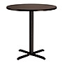 NPS CT Series 36" Round 36" Height Cafe Table, X Base, Black Frame/Mahogany Top (CT13636XCPBTMMY)~#|#~759F49FD-0711-464B-BEE82CBA738C159C_sc7