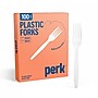 Perk Heavy-Weight Plastic Forks, 100 Count Disposable Forks for Everyday Meals, Parties & Desserts, White~#|#~76048603-90DD-4EE0-8987EBC8AB1EF30C_sc7