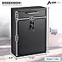 AdirOffice Wall Mounted Drop Box Indoor/Outdoor Interoffice Mailbox, Black (631-04-BLK)~#|#~760FC567-1665-49BB-833DEEF57330FD89_sc7