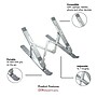 OTM Essentials 11.85" x 2.26" Aluminum Adjustable Laptop Stand, Silver (OB-A2E)~#|#~76680612-9DE1-424C-A440D14F928FFB0A_sc7