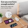 Uncaged Ergonomics 3-Outlet 3-USB Port Power Strip, 3', White (TC-w)~#|#~7681FB43-1B64-44E5-95E24EBDDF582B66_sc7