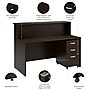 Bush Business Furniture Arrive 60"W Reception Desk with Shelf and Mobile File Cabinet, Mocha Cherry (ARV002MR)~#|#~769D34BA-B238-40AC-987B02673E49F623_sc7