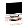 Mind Reader Monitor Stand with Paper Tray, Metal, Pink (MESHMONSTA-PNK)~#|#~76C782B8-5558-4326-91A01FD275809FEE_sc7