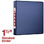 Staples 1 1/2" 3-Ring Non-View Binder, D-Ring, Navy Blue (26413-CC)~#|#~7771FC4A-DC2D-4AE0-87C3781FD94A0050_sc7